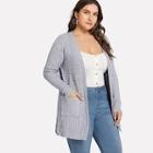 Shein Plus Pocket  Front Solid Jumper