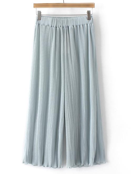 Shein Grey Elastic Waist Straight Pants