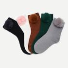 Shein Toddler Girls Pom-pom Decorated Socks 5pairs
