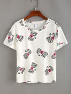 Shein Cat Outline Print T-shirt