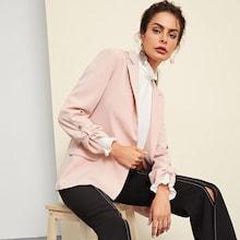 Shein Notched Collar Roll Tab Sleeve Blazer