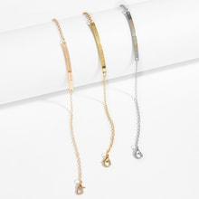 Shein Letter Engraved Bar Chain Bracelet Set 3pcs