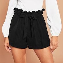 Shein Tie Front Ruffle Waist Shorts
