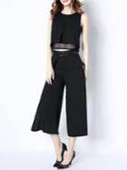 Shein Black Elegance Top With Belted Pants
