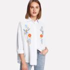 Shein Symmetric Embroidered Blouse