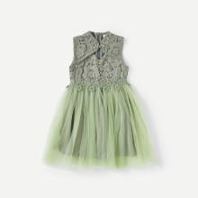 Shein Girls Lace Mandarin Neckline Princess Dress