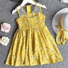 Shein Girls Calico Print Dress With Hat