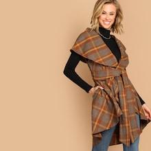 Shein Surplice Wrap Plaid Vest