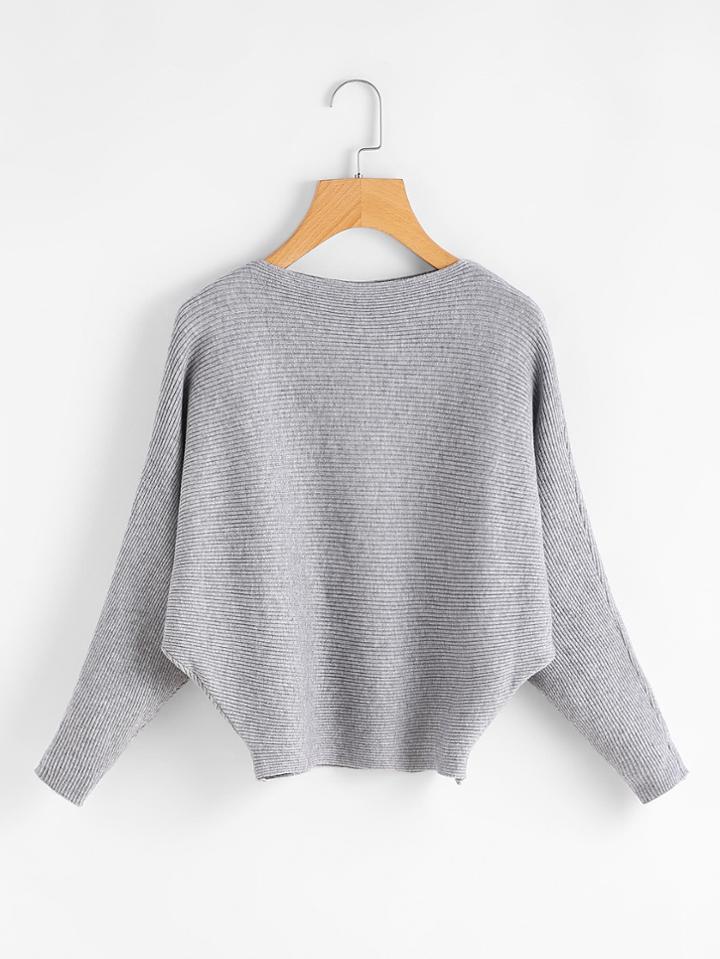 Shein Dolman Sleeve Ribbed Jumper