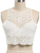 Shein Hollow Out Crochet Crisscross Tied Crop Top
