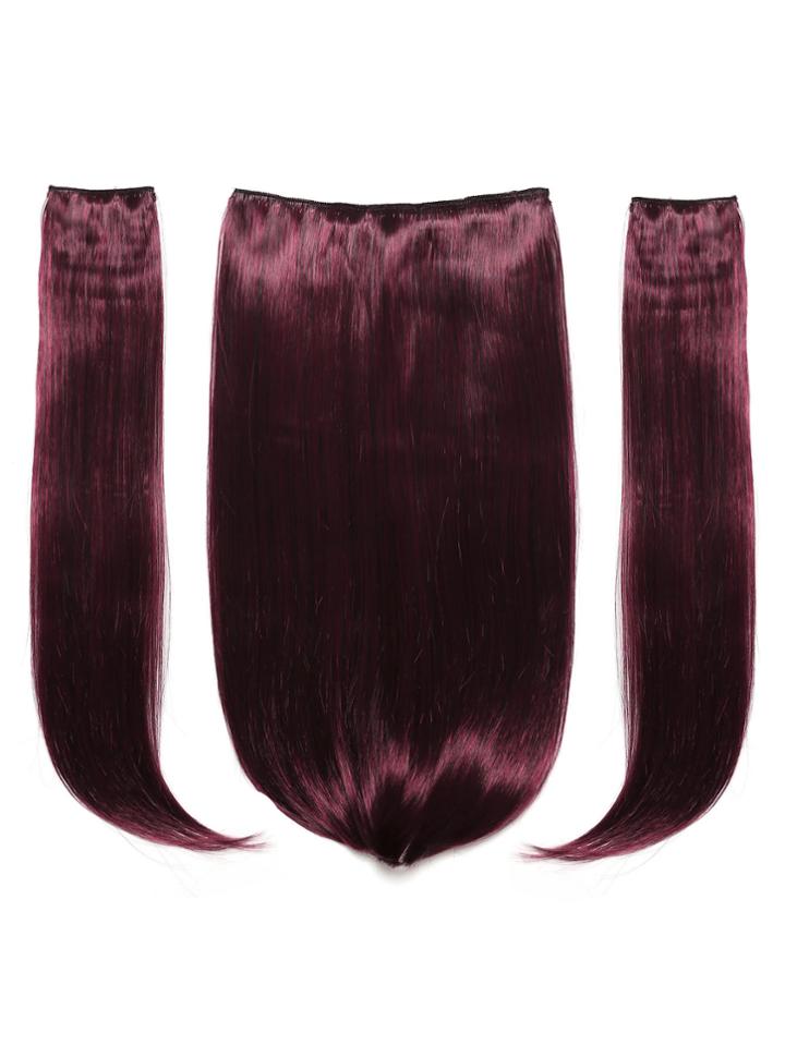 Shein Black & Burgundy Clip In Hair Extension 3pcs