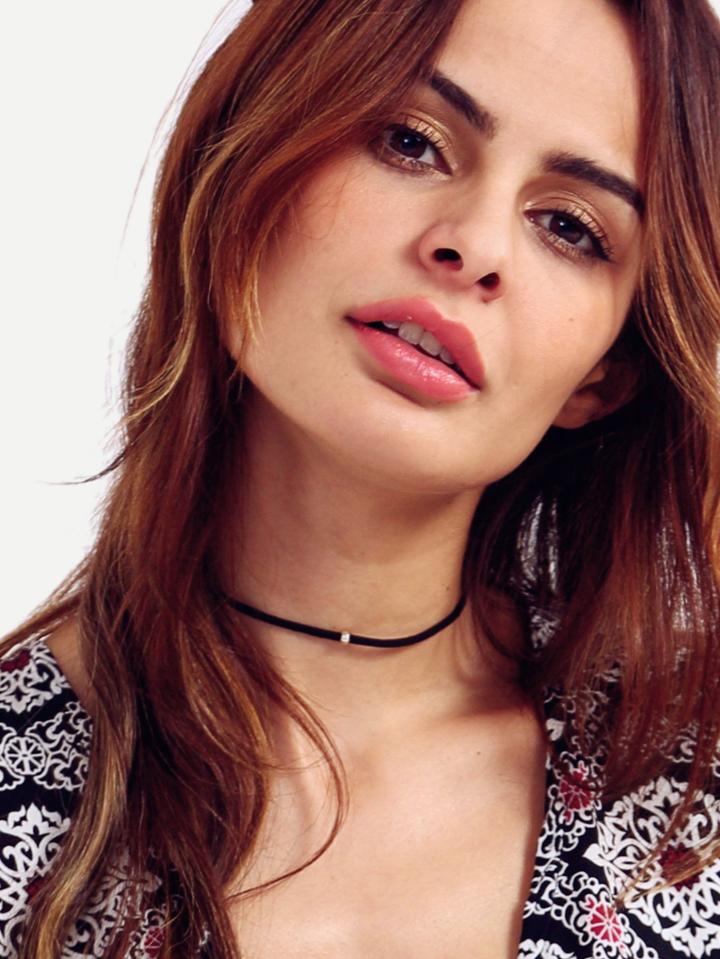 Shein Black Basic Beaded Choker Necklace