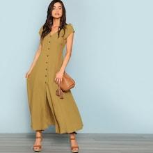 Shein Button Up Fit & Flare Dress