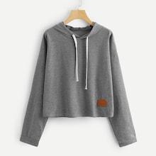 Shein Plus Drop Shoulder Drawstring Detail Hoodie