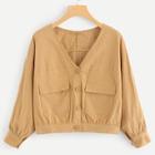 Shein Single Breasted Solid Jacket