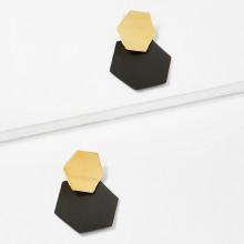 Shein Two Tone Geometric Stud  Earrings