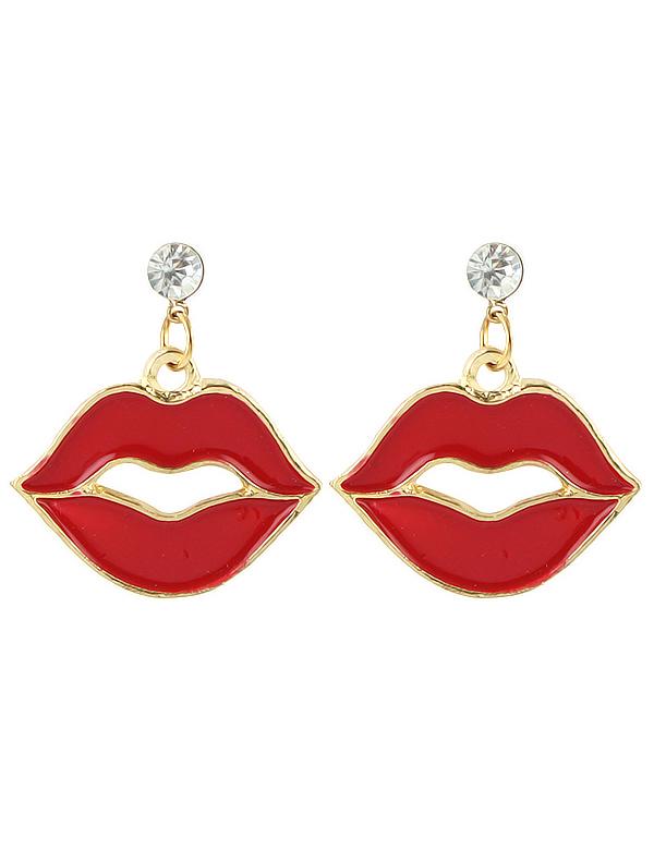 Shein Gold Glaze Lip Earrings