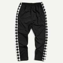 Shein Men Argyle Print Straight Leg Pants