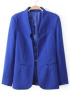 Rosewe Chic Slid Blue Long Sleeve Suit For Work