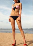 Rosewe 3pcs Bikini And Anchor Printed Top Swimwear Set