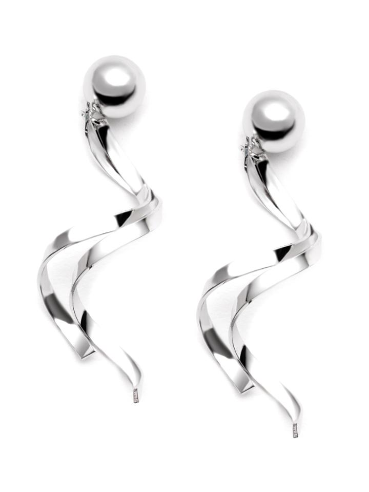 Shein Silver Plated Spiral Design Drop Earrings