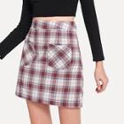 Shein Dual Pocket Checked Skirt