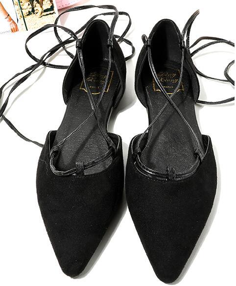 Shein Faux Suede Lace-up Flats
