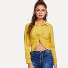 Shein Twist Front Buttoned Shirt