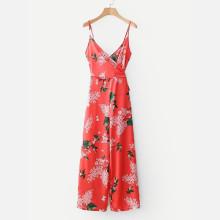 Shein Random Florals Wrap Cami Jumpsuit