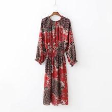 Shein Floral Print Elastic Waist Dress