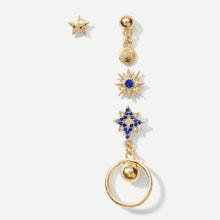 Shein Star Detail Mismatched Drop Earrings 2pairs