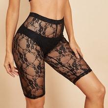 Shein Sheer Eyelash Lace Shorts Without Panty