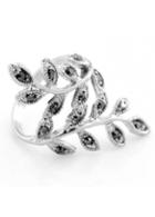 Rosewe Crystal Decorated Punk Style Leaf Ring