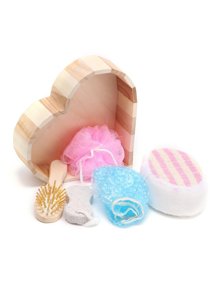 Shein Bath Tool 5pcs With Heart Shaped Box