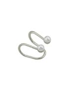 Shein Silver 1pc Metal With Simulated-pearl Clip Earrings