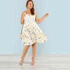 Shein Plus Lace Up Front Fit & Flared Dress