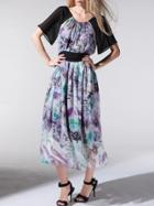 Shein Multicolor Halter Print A-line Dress