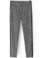 Shein Black Pockets Geometric Print Pant