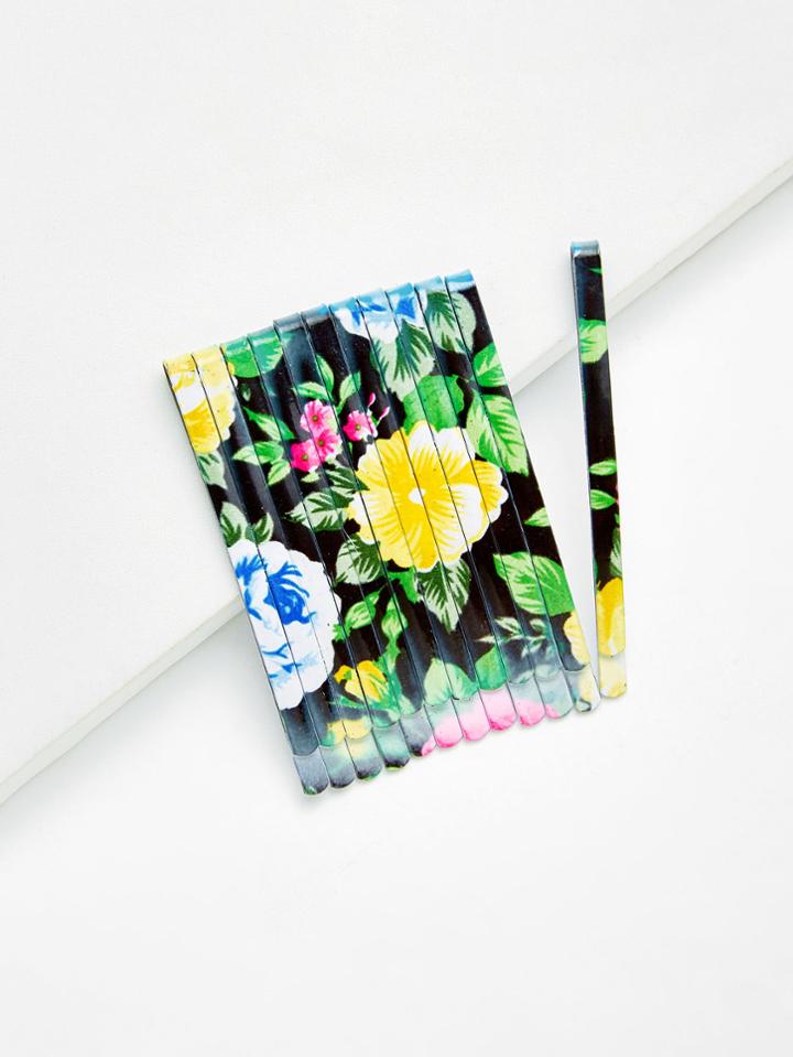 Shein Calico Print Hair Clip 12pcs
