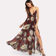 Shein Surplice Neck Fit & Flare Floral Dress