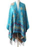 Shein Fringe Hem Floral Shawl Scarf