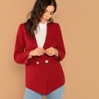 Shein V-neck Double Button Blazer