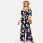 Shein Off Shoulder Pineapple Print Jumpsuit