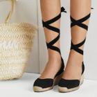 Shein Lace Up Espadrille Wedges