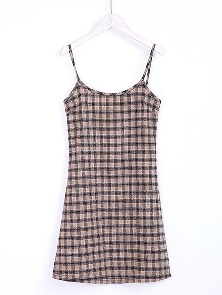 Shein Cami Straps Plaid Dress