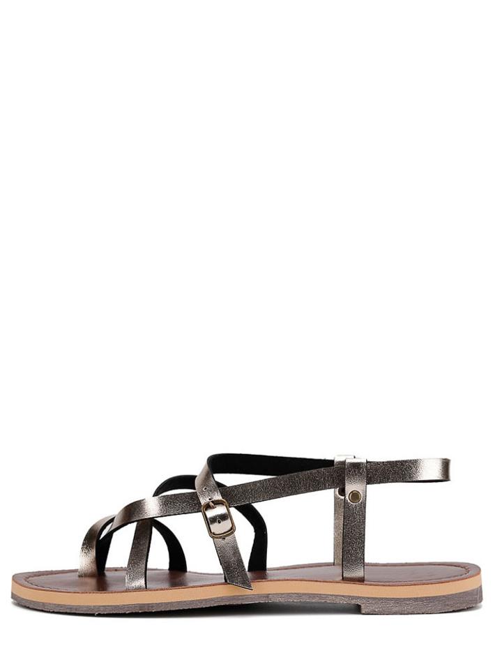 Shein Gold Buckle Crisscross-strap Gladiator Sandals