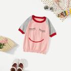 Shein Toddler Girls Contrast Raglan Sleeve Sweater