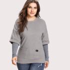 Shein Plus Drop Shoulder Contrast Sleeve 2 In 1 Tee