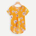Shein V-neck Floral T-shirt