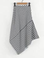 Shein Contrast Striped Asymmetric Skirt